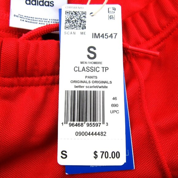 Adidas Originals Adicolor Beckenbauer Track Pants Mens Size Small Red NEW - Picture 9 of 13